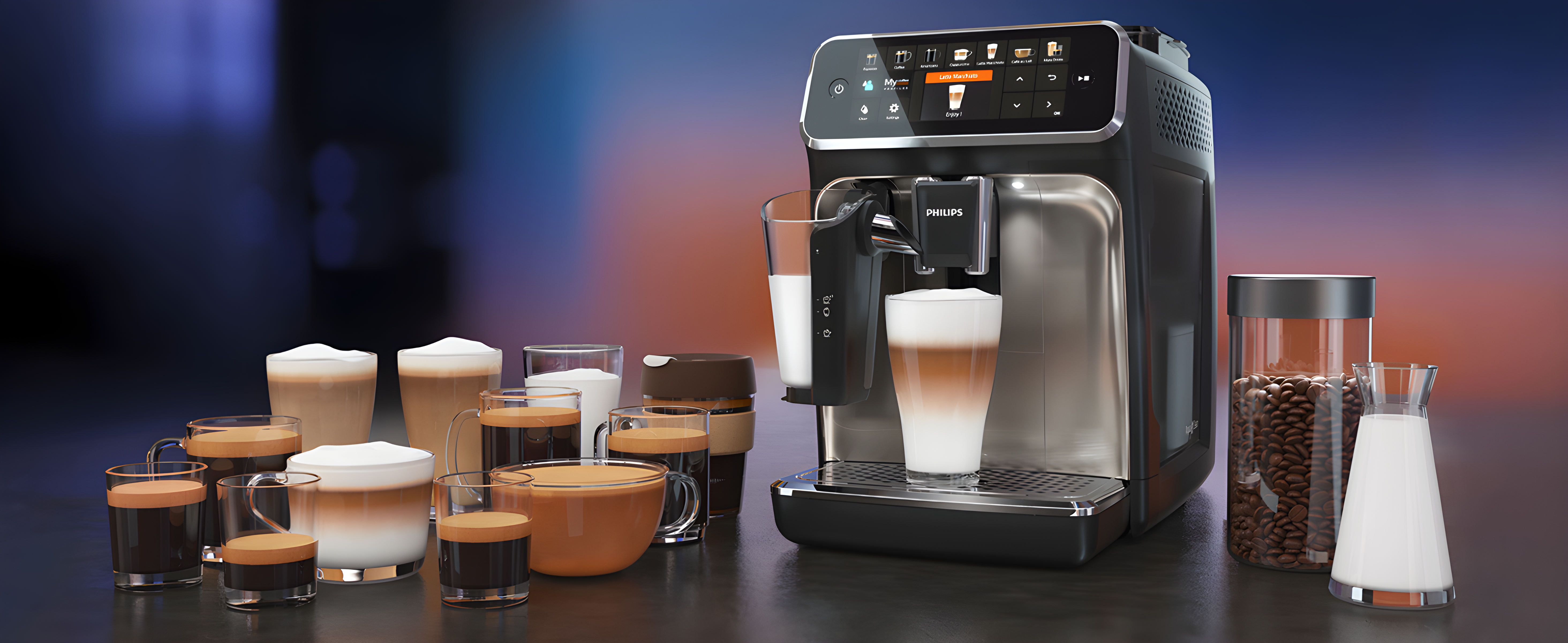 Excelentes lattes de forma automática y espressos de barista con esta cafetera  superautomática De'Longhi con